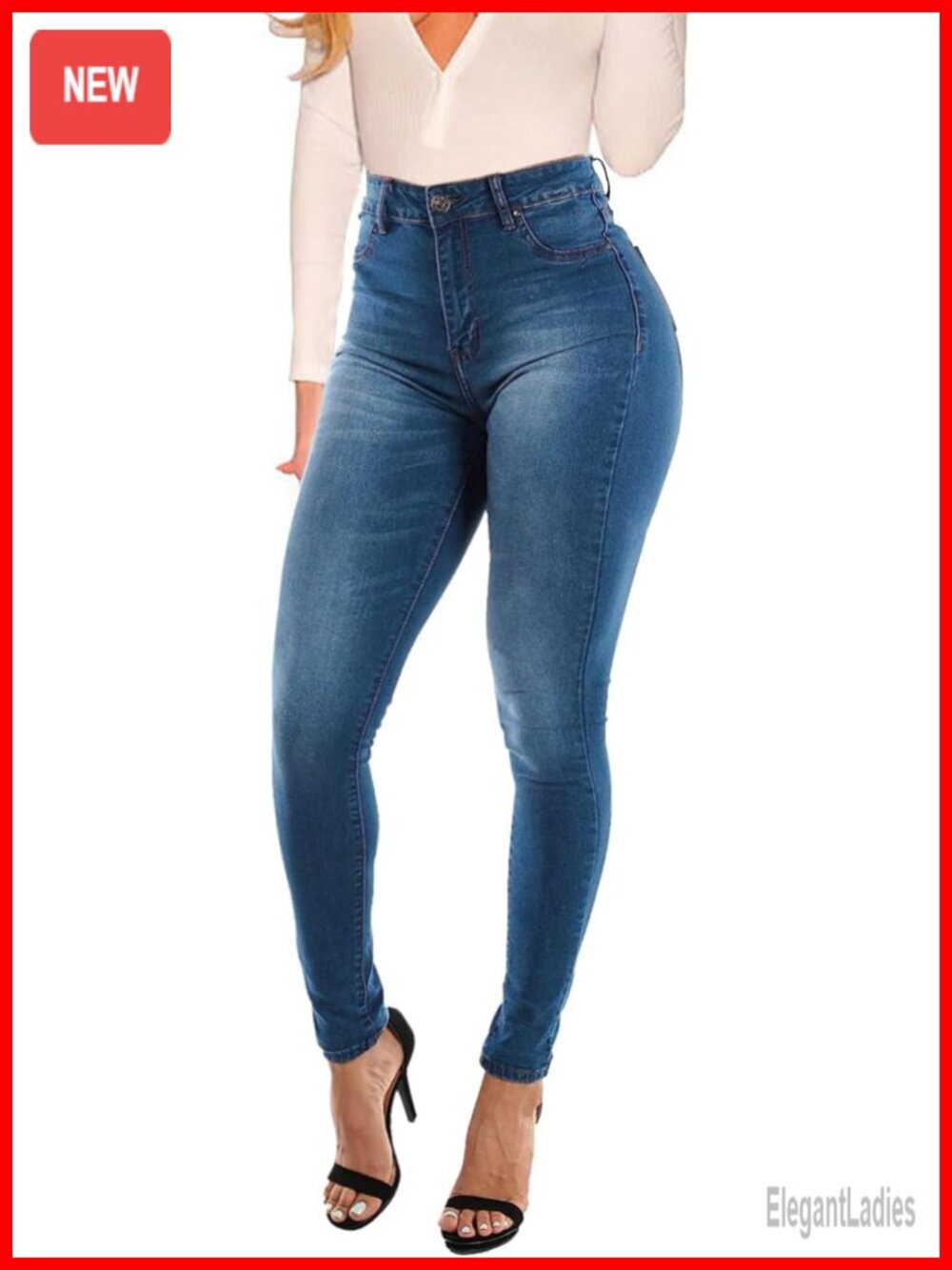 High Rise Stretch Butt Lifting Skinny Colombian Jeans